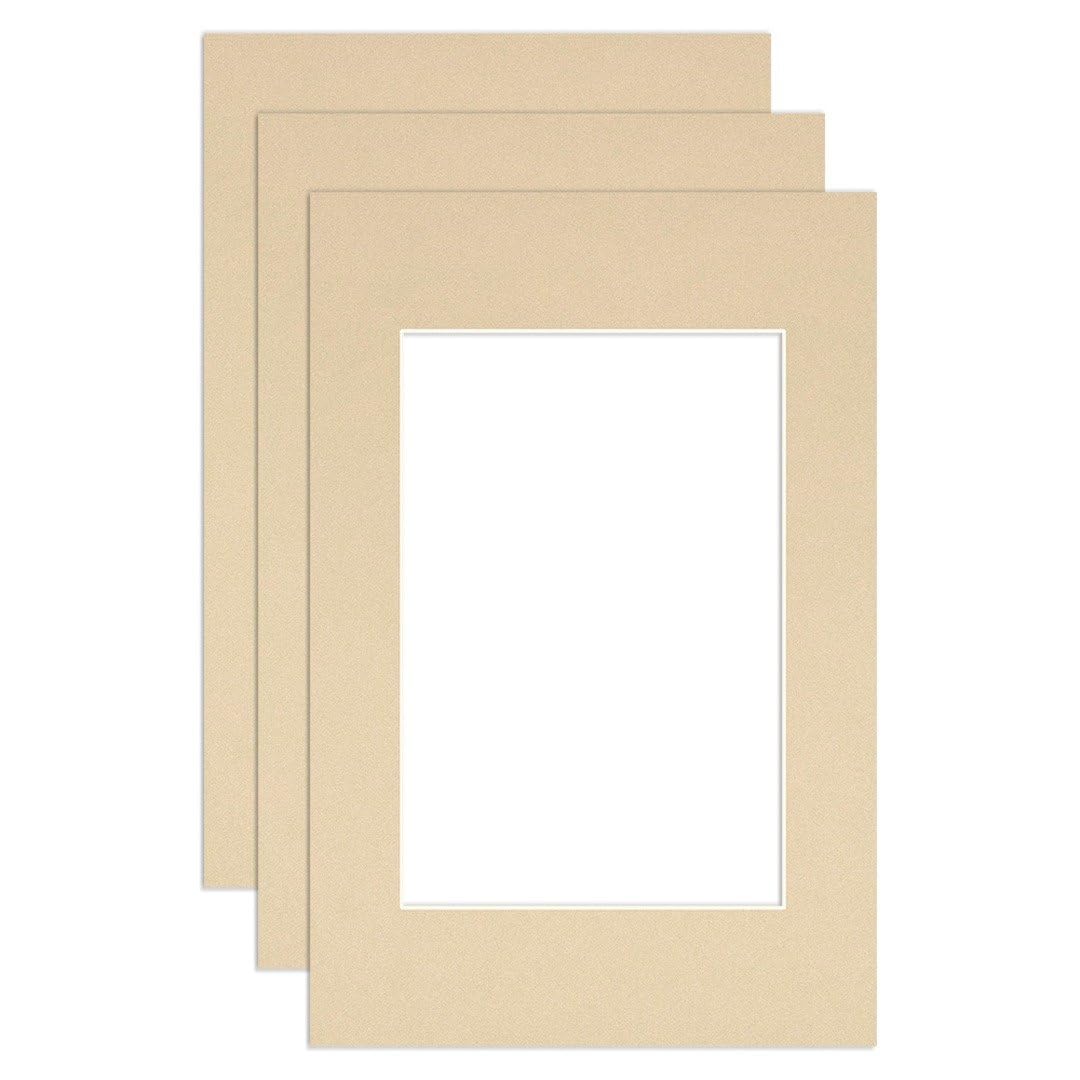 Procut Global 90x60cm Ivory Picture Mounts to Fit 60x40cm Aperture - Precision Cut Cardboard Photo Mount - Ideal for Frames, Prints, Artwork & Certificates - Sizes & Colours Available - 3 Pack