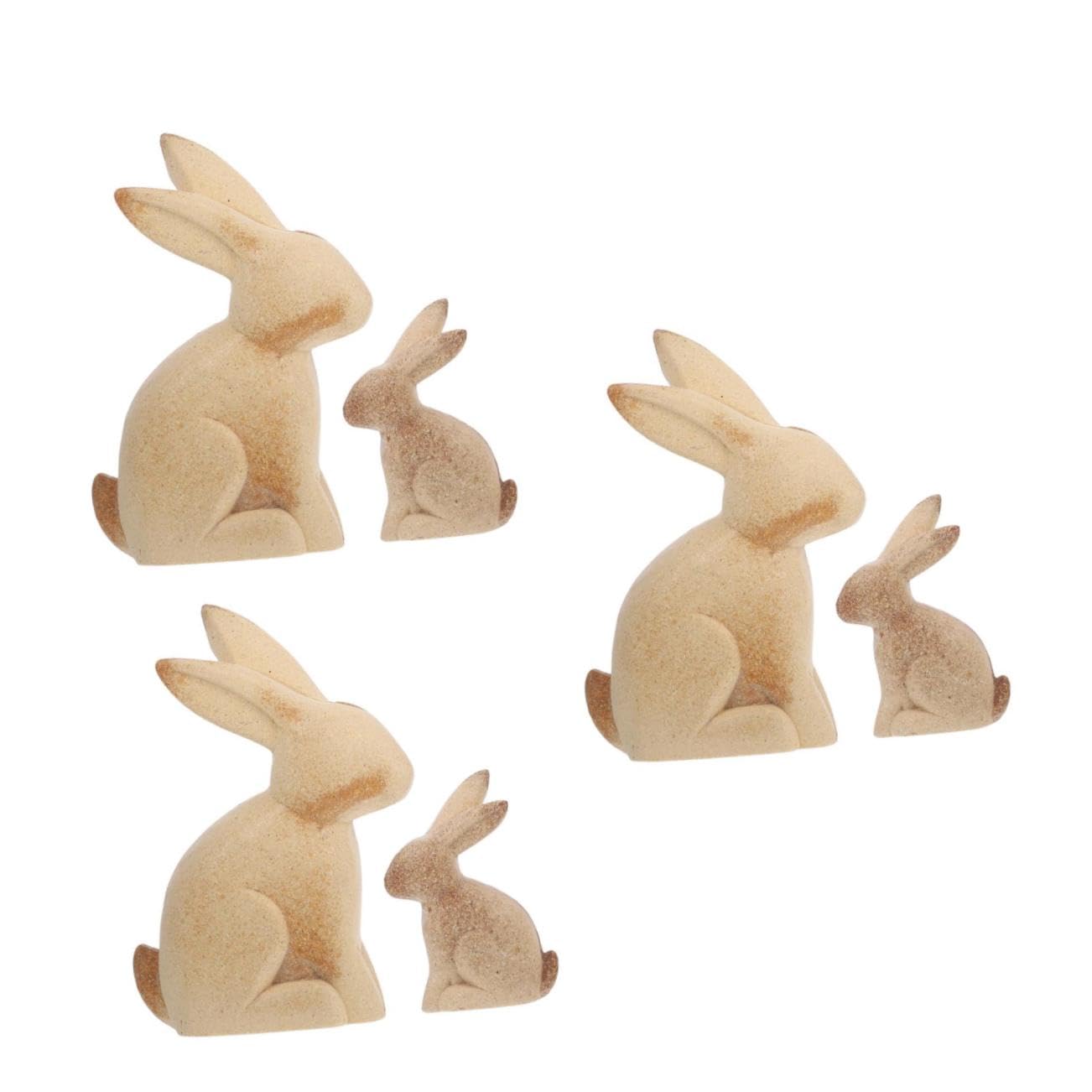 HOMSFOU 3 Paia Decorazione Legno Coniglio per Fai da Te Modello da Dipingere Legno Massello Adornamenti per Casa e Ufficio per Amanti Dei Lavoretti e Fotografia