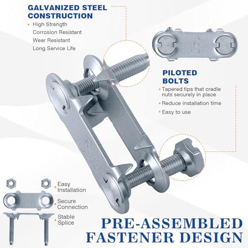 image for Zonon 100 Sets Bolt Solid Steel Plate Fasteners Pre-Assembled Bottom P