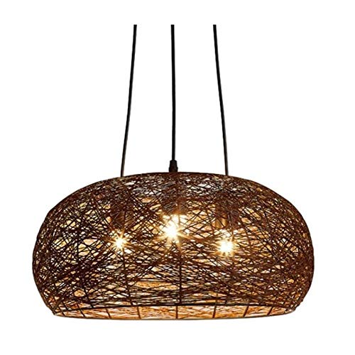 Plafonnier LED cage d'oiseau en bois pour salle à manger chaleureuse