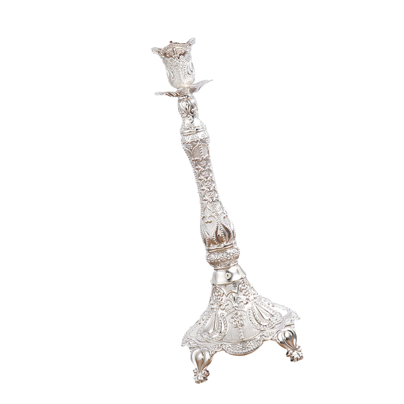 European Gold Metal Holders Candelabra with Intricate Carved Pattern for Romantics Dining and Home Decors European Metal Holders