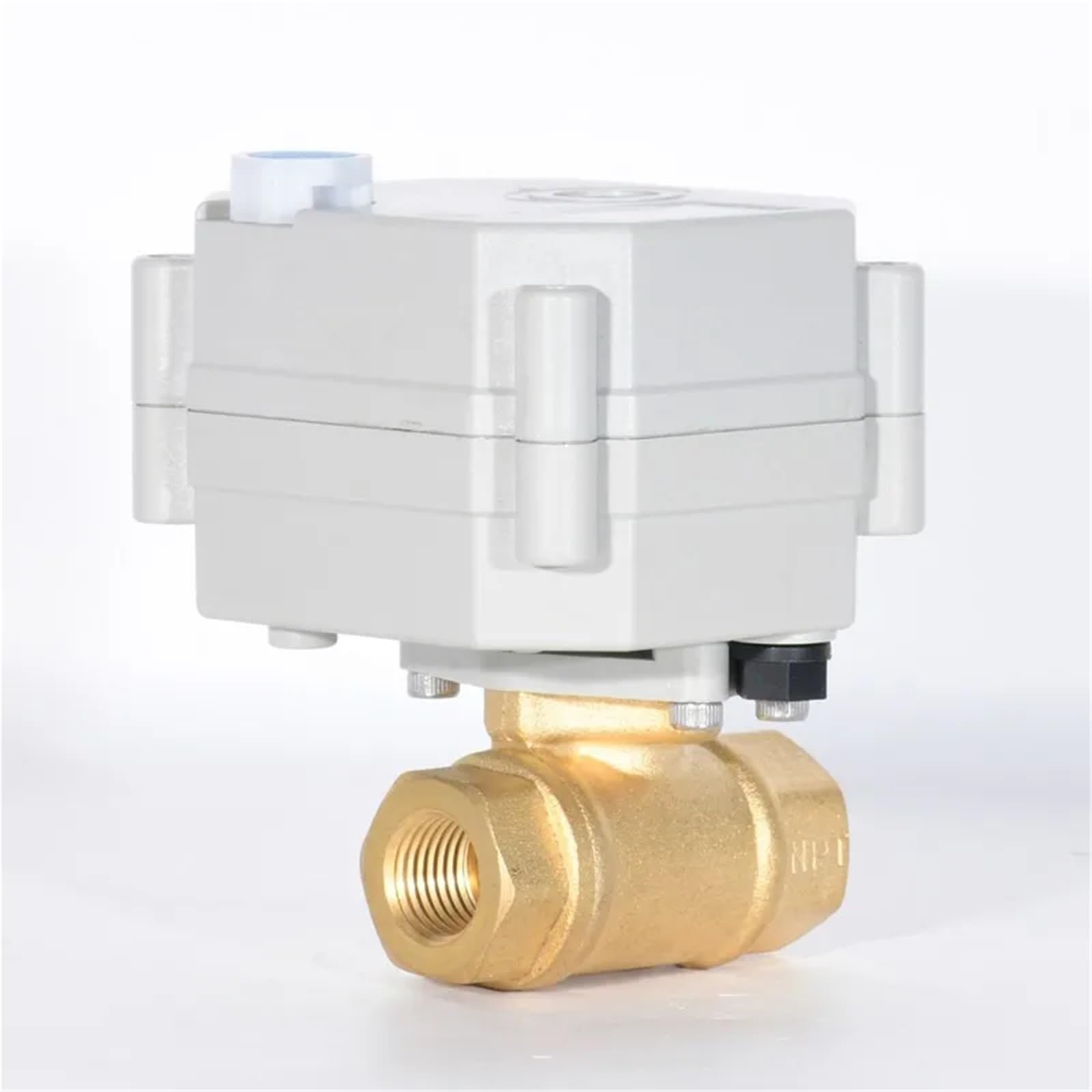 1 szt. (1/10.2 cm-1 1/10.2 cm) 2-drożny zmotoryzowany zawór kulowy 5 V/12 V/24 V zawór elektryczny z instrukcją (DN15, NPT_DC12V_CR201)
