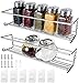 2 Pack Soportes para botes de especias, KONKY Estanteria Cocina Adhesivo, Organizador de Especias y Hierbas, Spice Rack Especias Poseedor, 29 x 6x 6.5cm, Plata