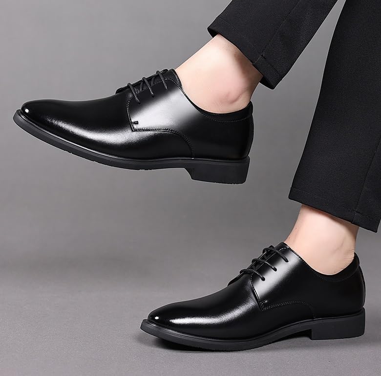Men's Tuxedo Dress Shoes Men Fashion Casual Classic Pointed-Toe Formal Oxford Shoes Modern Lace Up Wedding Office Work Tuxedo Derby Shoes3