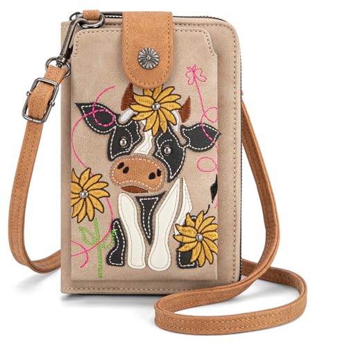 Image of Montana West Western Crossbody Phone Wallet for Women RFID Blocking Wallet Purse with Cash Slots & Zipper Pocket