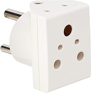 Anchor by Panasonic 16A Pilot 3 Pin Plug | Pilot 3 Pin Multiplug Plug for Home & Office Appliances | (3166, White)