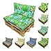 TIENDA EURASIA - Cojines para Palets, Diseño Moderno y Original Estampado, Conjunto de Jardin para Palet, 2 Piezas, Base Acolchada con Respaldo, Cojin Palet, Cojines para Palets Baratos (Decorado 6)
