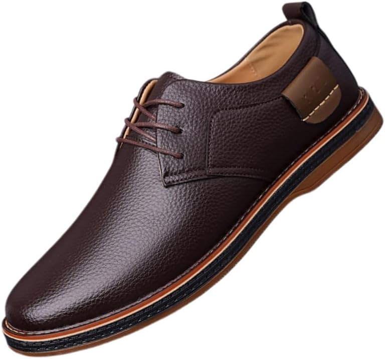 Men's Large-Sized Casual Business Leather Shoes for Commuting, Suitable for All Seasons, with Anti-Slip and wear-Resistant Soles.