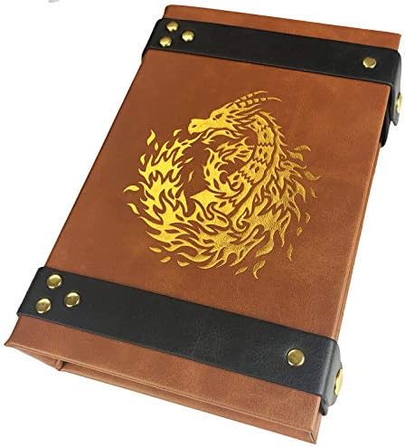 Fantasydice- Fire Dragon - Dice Tray - 20CM Octagon with Lid and Dice Staging Area- Holds 5 Sets of Dice(7 / Standard) For All Tabletop RPGs Like D&D , Call of Cthulhu, Shadowrun. (RED)
