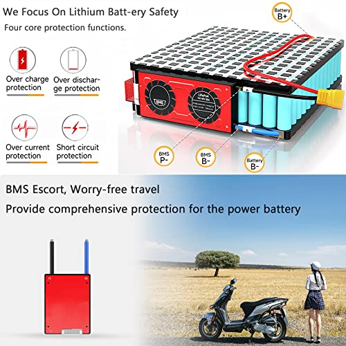 Bms 16S 48V 30A-500A Lifepo4 Pcb Protection Board Battery Protection Module 3.2V Iron Phosphate Lfp Charging Controller With Smart Communiation Function For Diy Camping Rv Energy Supply System ( Color #TOP1