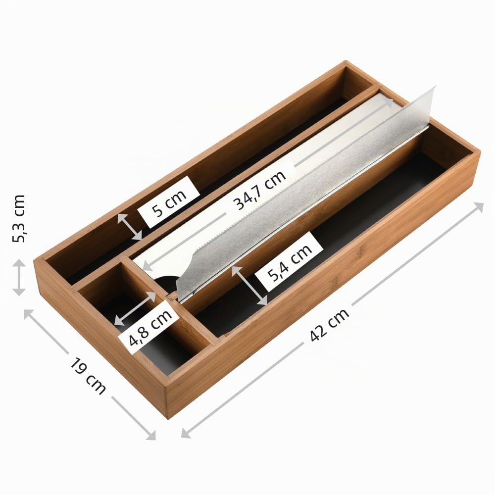 Kesper | Distributeur de Film, Matériel: Bambou, Dimensions: 42 x 19 x 5,4 cm, Couleur: Marron | 59041 13