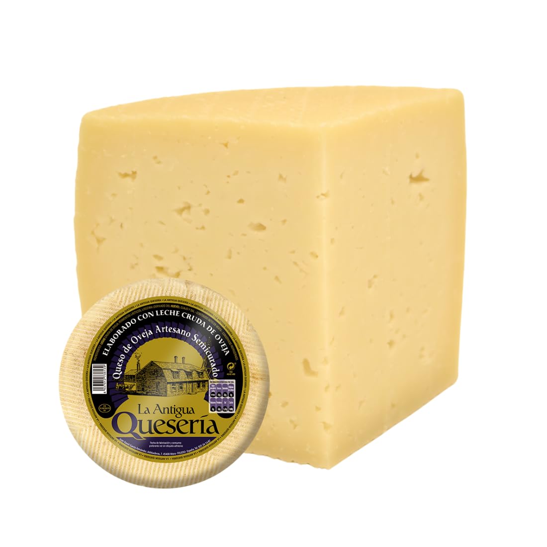 La Antigua Quesería - Queso de Oveja Semicurado Premiado (Oro Cincho) - CUARTO DE QUESO 750 g (Aprox) - 100% Leche de Oveja Pasteurizada - Curación Mínima 2 Meses.