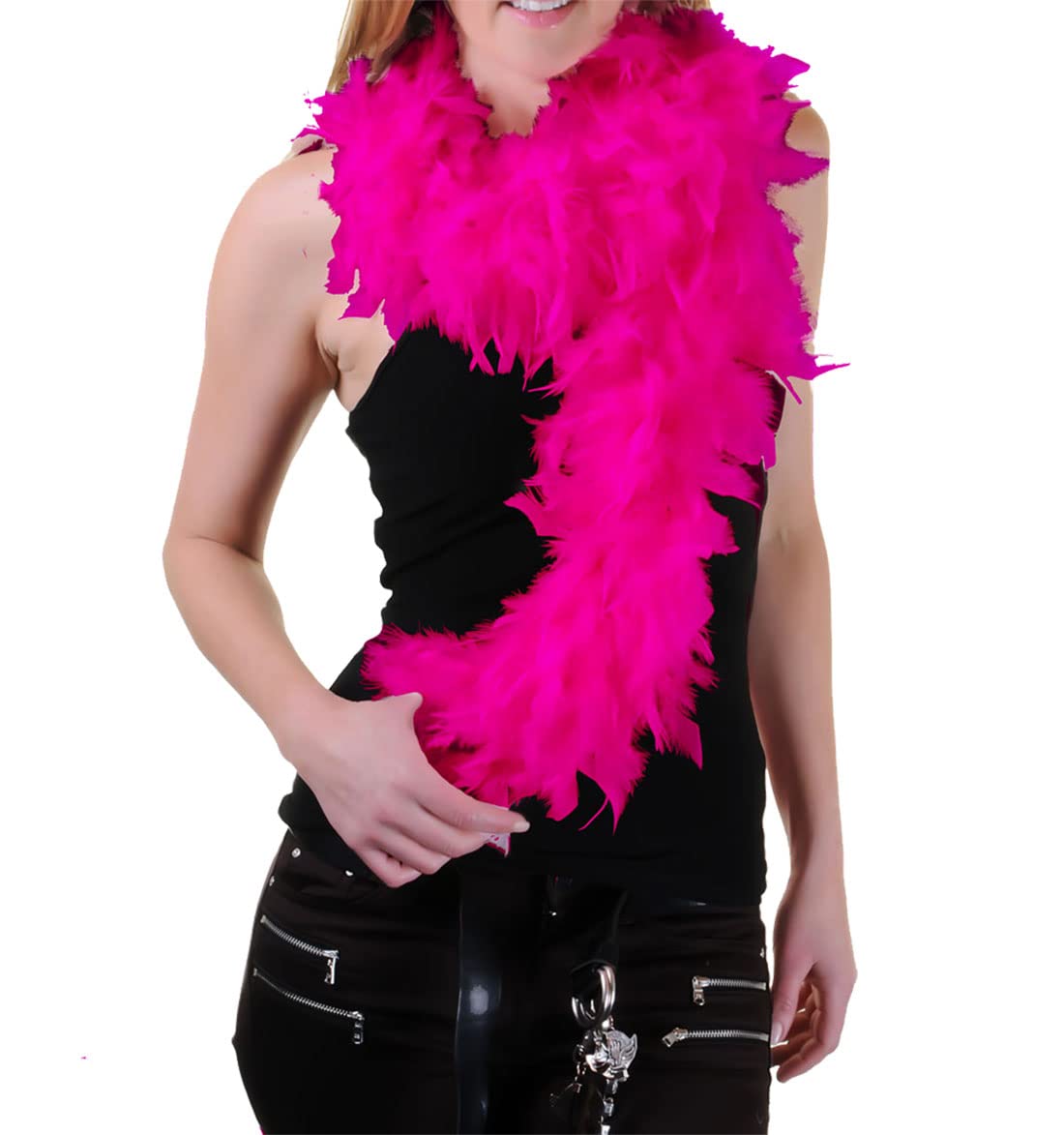 Fairy Trendz Women's Fuchsia Feather Boa (150Cm) – Fluffy 1920S Accessories For Great Gatsby Flapper Style, Burlesque, Abba Themed Party & Hen Night Fancy Dress – Soft Marabou Style Scarf