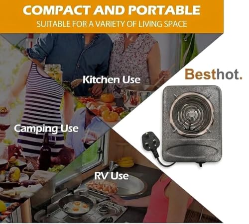 Image of 2000W Antique Infrared Cooktop Hot Plate, Heavy Duty Portable Electric Stove, Single Burner Hot Plate for Home, Hostel & Office