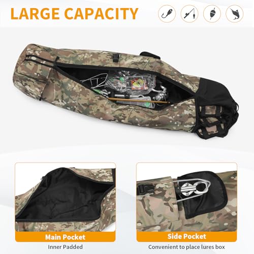 Wowelife Porta-bolsa para vara de pesca, bolsas verdes para vara de pesca, bolsa para transporte de