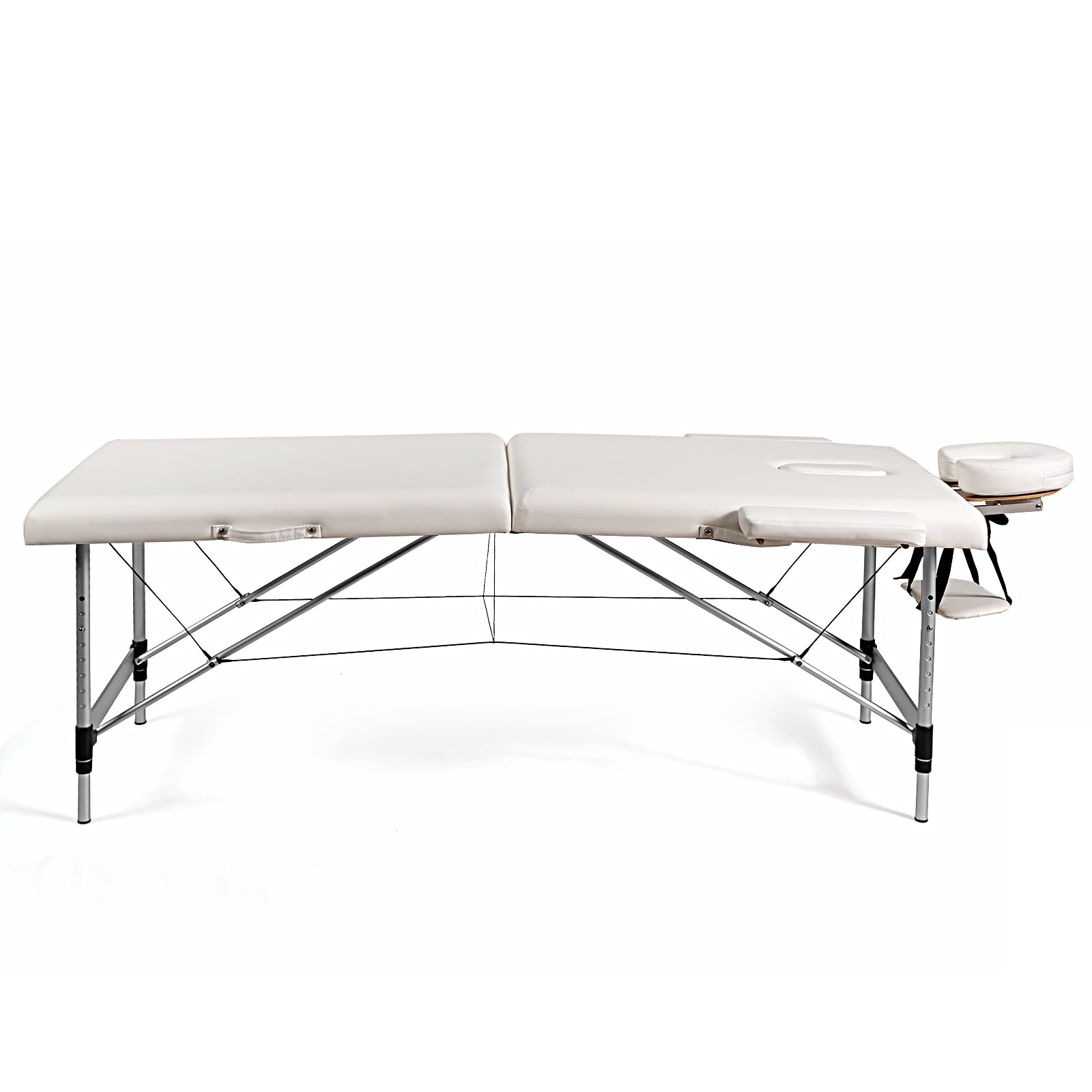 RELAX4LIFE Massageliege 2 Zonen Höhenverstellbar, Massagebett Klappbar, Massagetisch mit Tragetasche, Abnehmbarer Kopfstütze & Armlehnen, Kosmetikliege Massagebank 70cm Breit, bis 250 kg belastbar