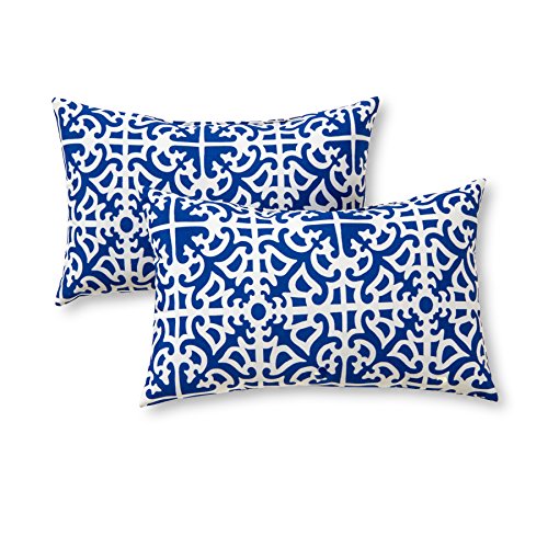 Greendale Home Fashions Rectangle Outdoor Accent Pillows, Indigo, Set of 2