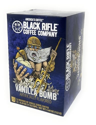 Black Rifle Coffee Company Vanilla Bomb 12 Count, Medium Roast K Cups - Single Serve K Cups Coffee Pods - Kcup Pods Compatible with Keurig 1.0 & 2.0 - Made from Arabica Beans