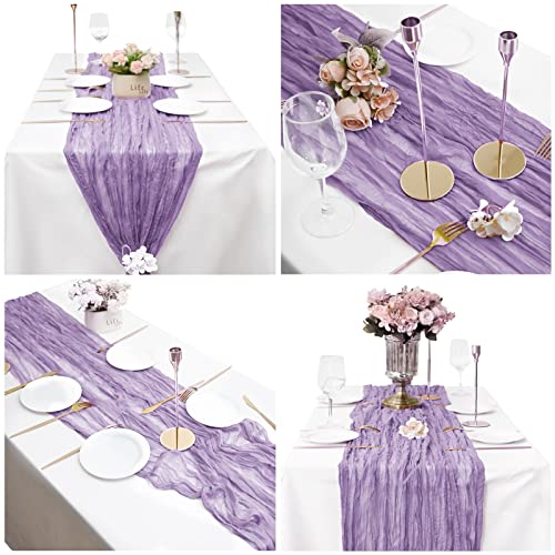 15 Pack Lavender Cheesecloth Table Runner 10Ft Gauze Cheese Cloth 35X120 Inch Boho Table Runner Romantic Table Runner Long Table Cover For Wedding Birthday Party Bridal Shower Reception Table Décor #TOP2
