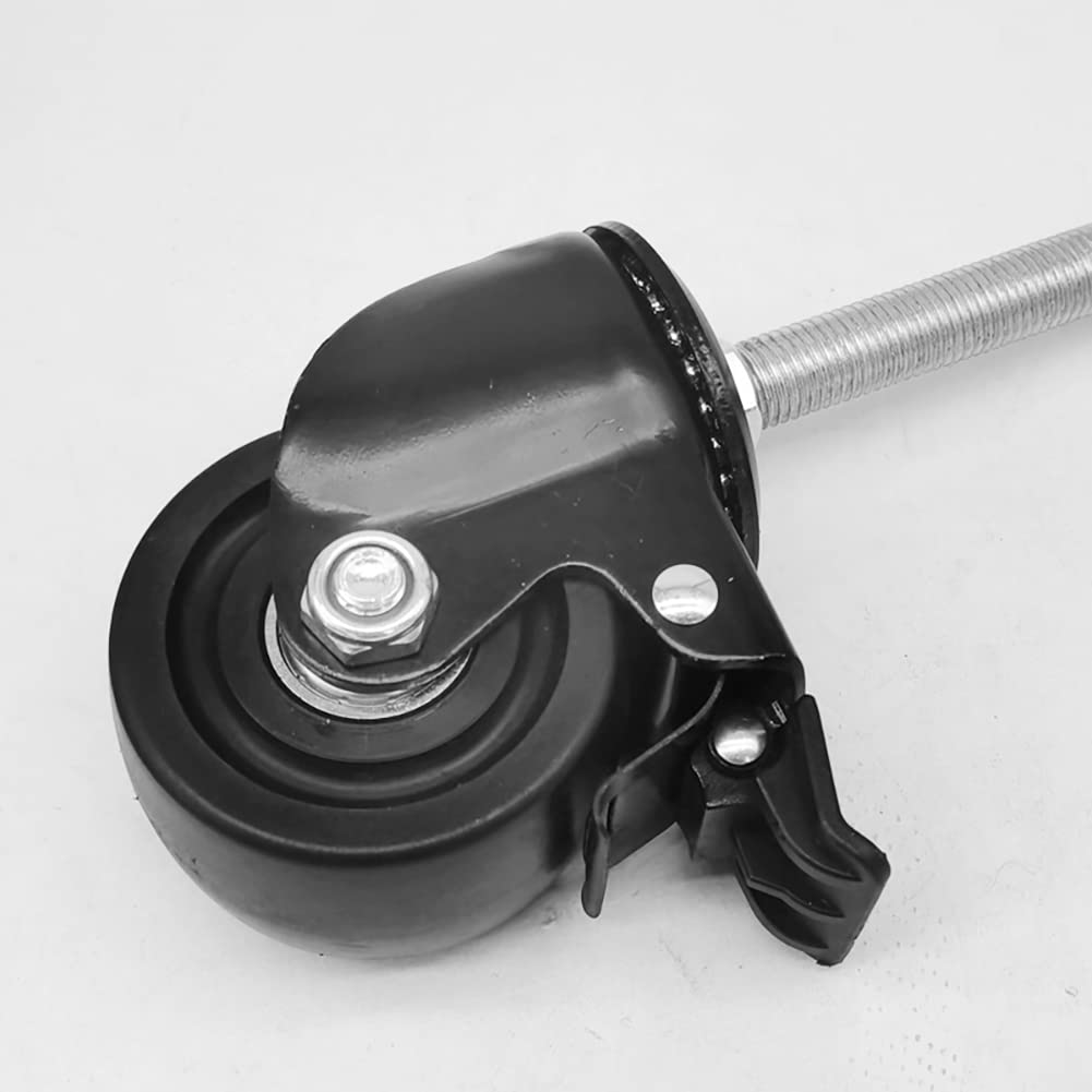 Ruedas giratorias 2.5/3 Ruedas giratorias de alta resistencia Rosca larga M16 × 30 mm Ruedas giratorias silenciosas de 1000 kg Ruedas industriales con freno para muebles Andamio Banco de trabajo 4 pie