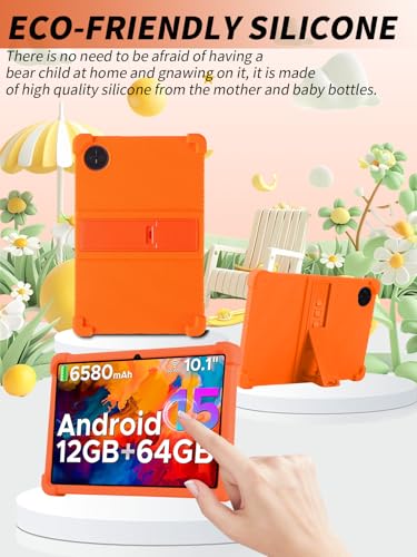 Coque silicone Doogee Tab A9 Pro 10.1 orange avec support réglable pour enfant