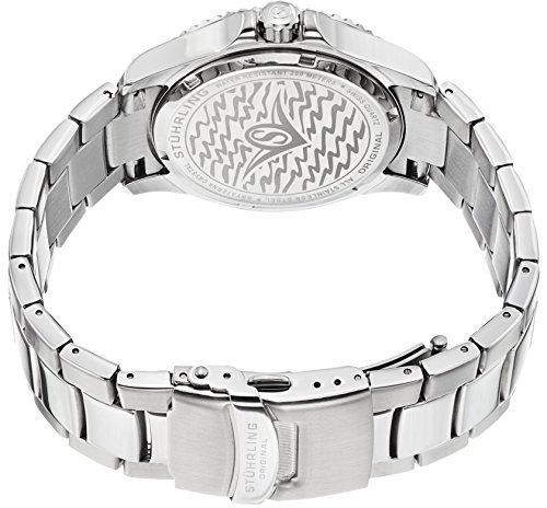 Stuhrling Original Mens “Specialty Grand Regatta” Stainless Steel Professional Swiss Quartz Dive Watch with Date
