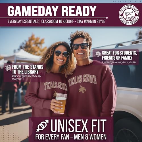 Image of NCAA College Sweatshirt Fleece Crewneck Pullover for Men and Women | Officially licensed NCAA college gameday crewneck pullover - 9 oz fleece lined sweatshirt with arch and logo design