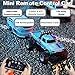 EXVQMU Mini RC Car, 1/64 Scale Mini Remote Control Monster Truck with Trailer, 2.4Ghz & APP Remote Control, Rechargeable Alloy Shell Mini RC Cars with Lights, Speed/Steering Adjustable (Pink)