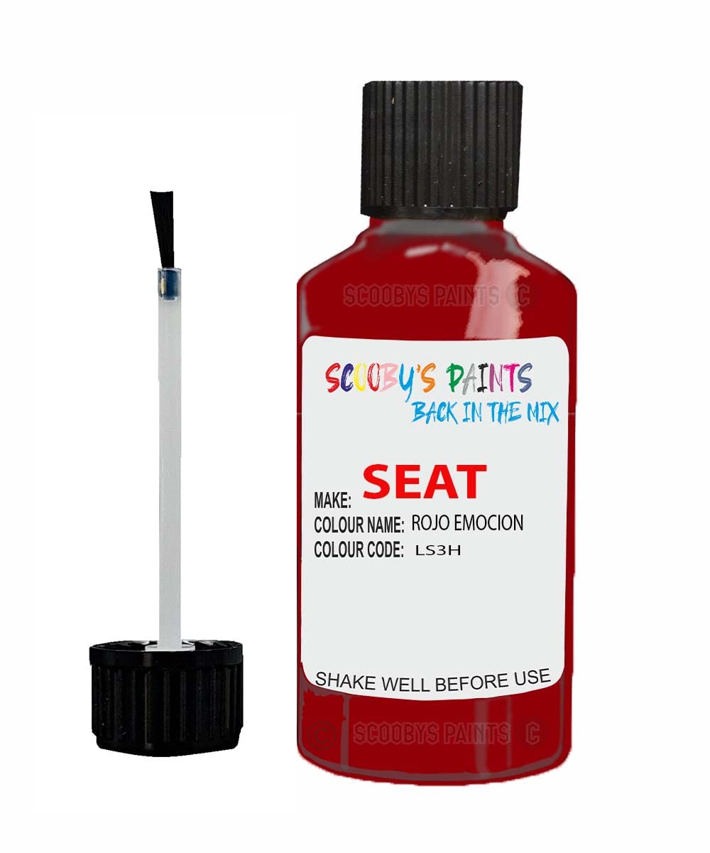 Scoobys Paints Back In The Mix Rojo Emocion Touch Up Paint For Seat Ibiza Ls3h 2003-2021 30Ml Bottle Brush Scratch Stone Chip Repair Pen