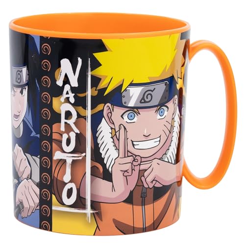 Taza infantil de plástico reutilizable para microondas de 390 ml de Naruto