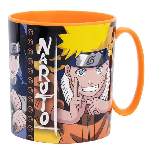 Taza infantil de plástico reutilizable para microondas de 390 ml de Naruto