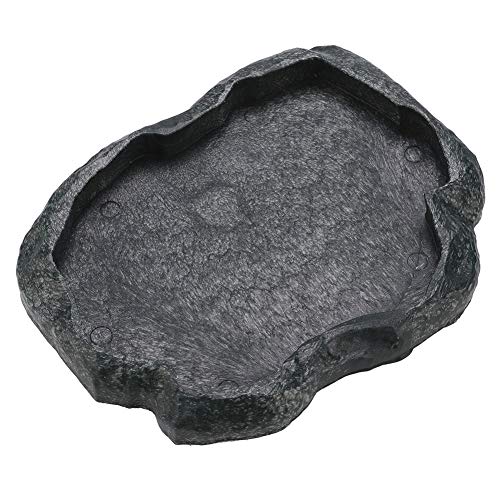 Feeder ABS Hars Duurzame Reptiel Rock Voedsel en Waterschotel Feeder Bowl voor Schildpad Hagedis (M-Moyu Groen) - Afbeelding 6