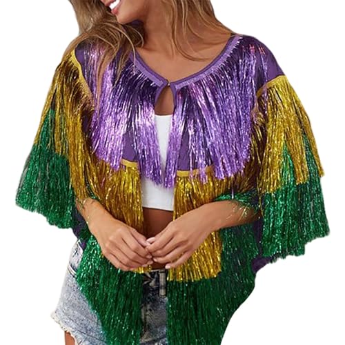 Genérico Disfraz de poncho de alambre para carnaval de mujer (Purple, XXL)