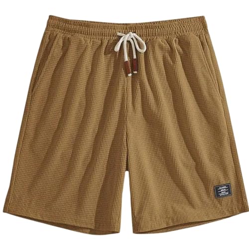 Image of FABRIPPLE Men's Slim Fit Knitted Short for Summer | Stretchable Fabric | Breathable & Lightweight | Casual Lounge Short with Elastic Waistband & Drawstring