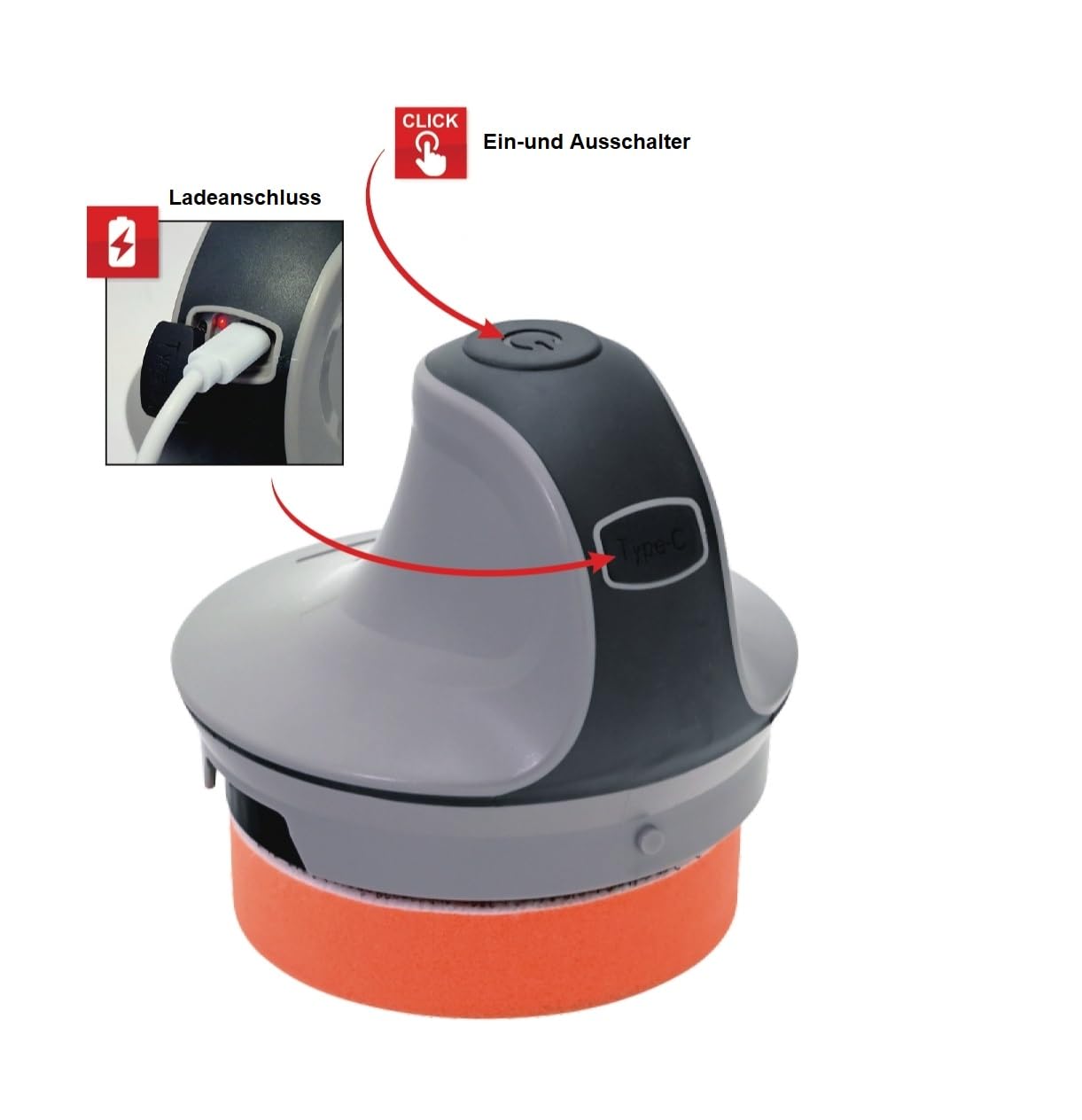 IWH Batteria Raschietto per Ghiaccio e Dettagli con USB-C