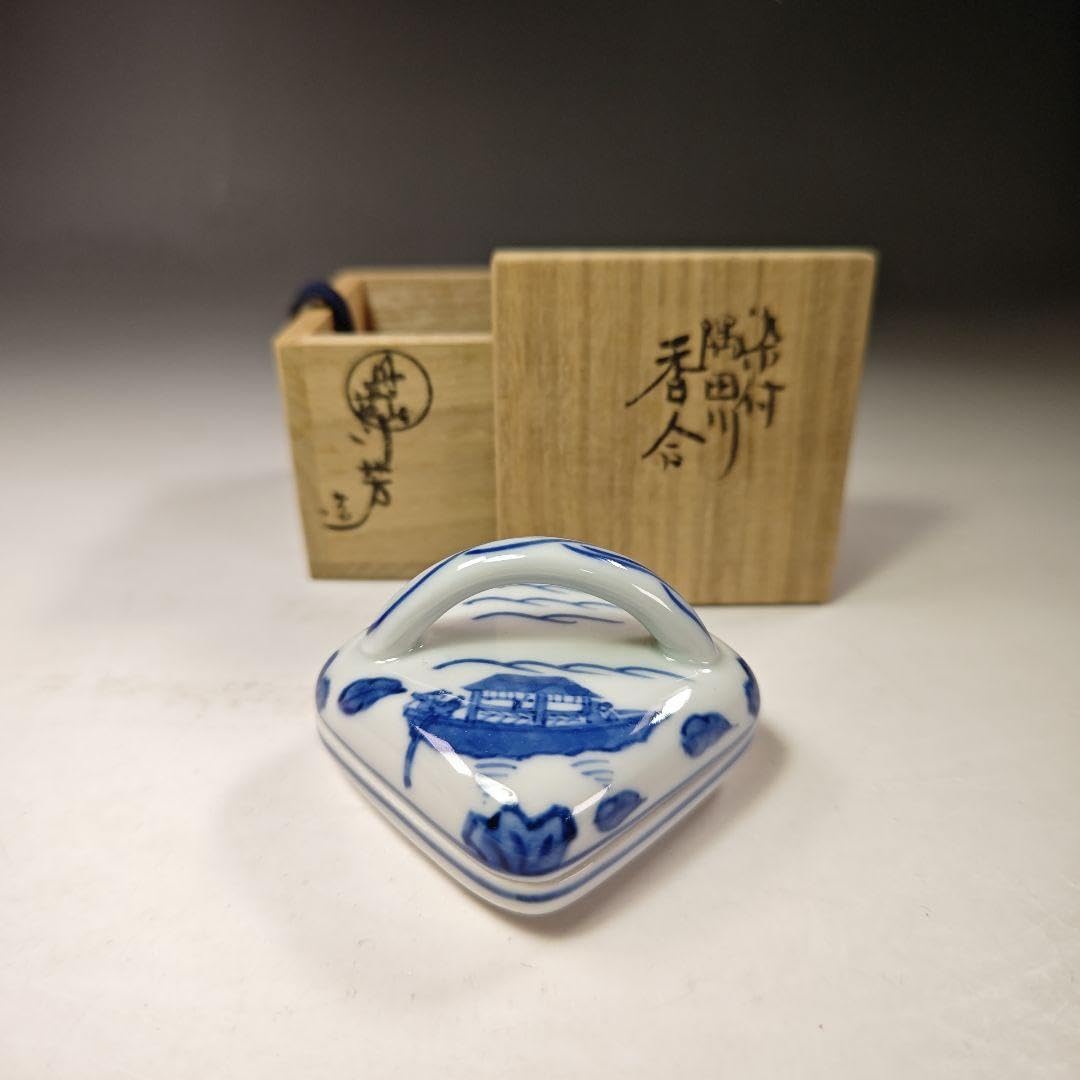 茶道具 茶平一斎 七宝八角香合 黒柿 木地香合 共箱 輪島塗 螺鈿 漆器 1