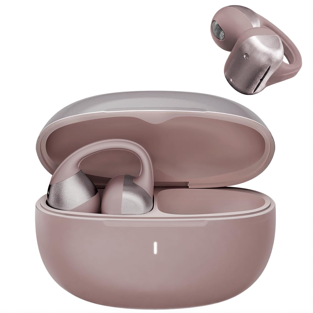 Open Ear Kopfhörer, Bluetooth Earbuds, Clip on Design mit 4 Noise Cancelling Mikrofone, 40h Std, Bluetooth 6.0, IPX4, Komfortabel, Fester Halt, Ideal für Sport Fitness und Autofahren