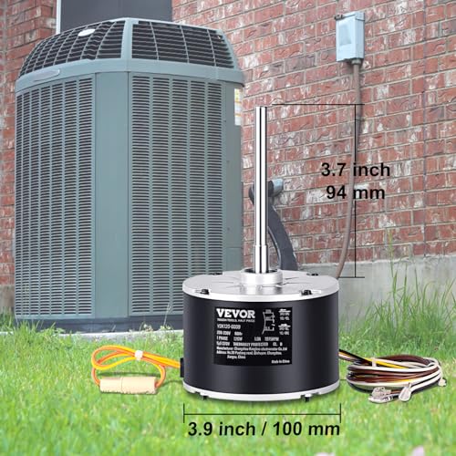 image for VEVOR OEM Upgraded Condenser Fan Motor, 1/6HP, 1075RPM, Replacement fo