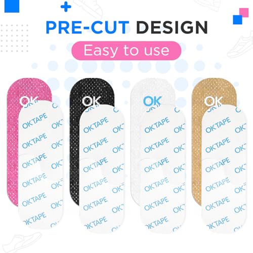 Image of OK TAPE Pre-Cut Blister Bandages for feet | Blister Prevention Tape for Feet, Fingers, Toes | 1.2in x 3.5in,Mixed Color，40PCS