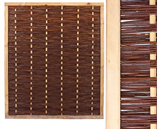 bambus-discount.com Weidenwand Mia mit 140x120cm in Premium Qualität aus gekochter Weide, Holz gebeizt - Sichtschutz… – Bild 5