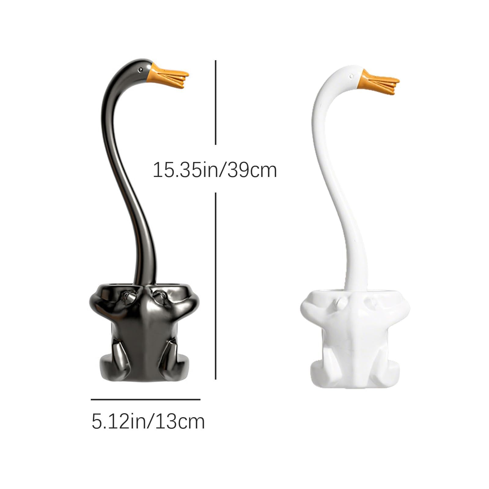 Bixury Cepillo de inodoro TPR sin cerdas en forma de cisne para baño
