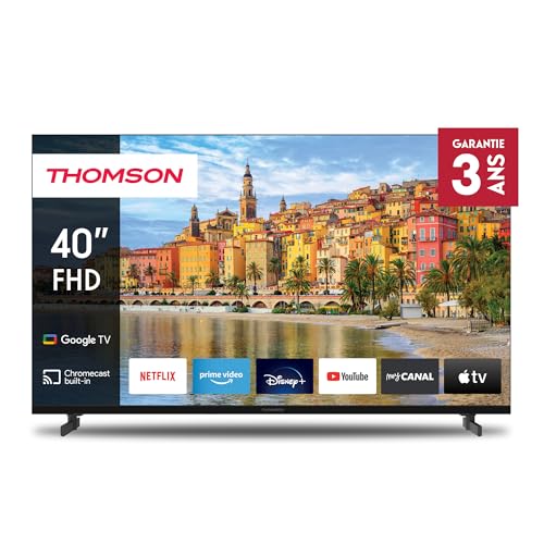 Thomson 40 Zoll (101 cm) LED Full HD Google Smart TV, Wi-Fi, Dolby Audio, Bluetooth 5.1, Triple-Tuner (Kabel/Satellit/Antenne), HDMI, CI+, A+ Panel - 40FG2S14