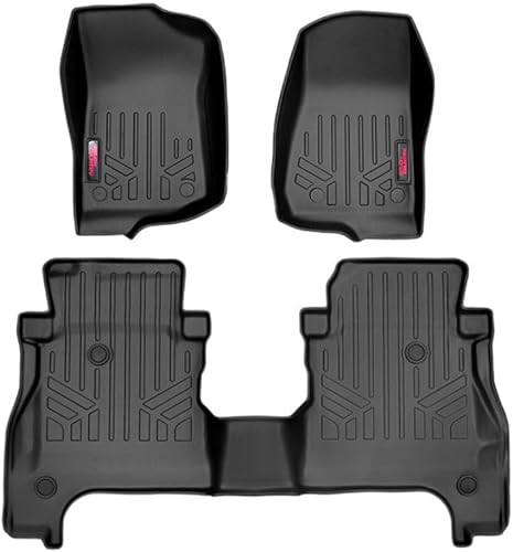 Rough Country Juego de alfombrillas para todo tipo de clima para modelos Jeep Gladiator JT (2020-2025) con almacenamiento bajo el asiento con
