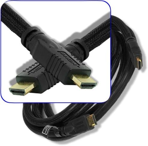 ShopBox 8 Ft Foot High Speed HDMI Cable 24awg Heavy Duty(Mesh Net Jacket) for HDTV Playstation Xbox Blu-ray - CL2 Rated Cord