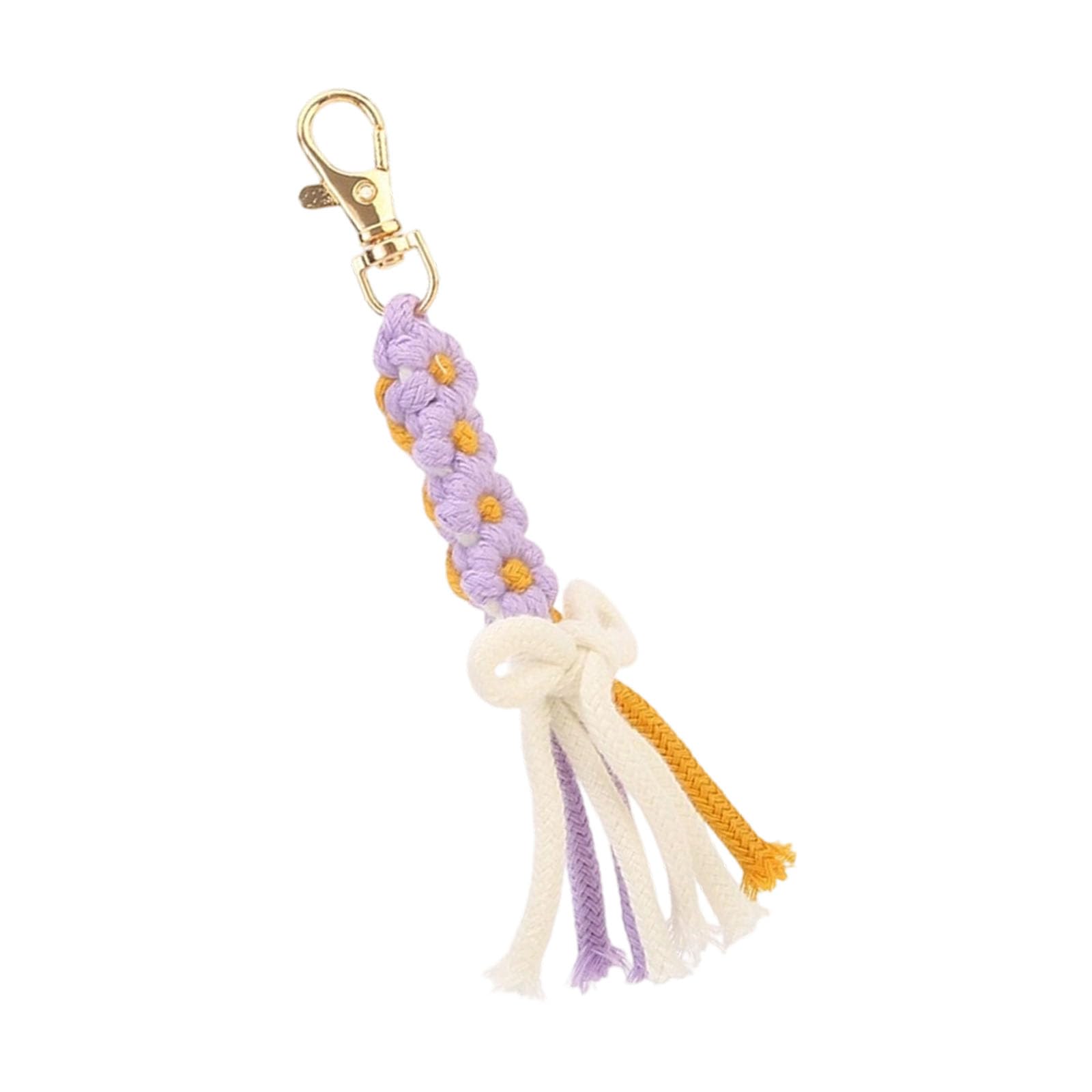 Maxtonser Craft Woven Fringe Keyring Bag Charm With Vibrant Colors Soft And Sturdy Cotton Materials Stylish Backpack Accessory