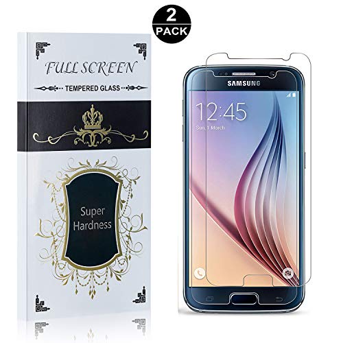 Galaxy S6 Screen Protector Tempered Glass, Bear Village® Anti-Scratch Bubble Free HD Screen Protector Film for Samsung Galaxy S6, 2 Pack