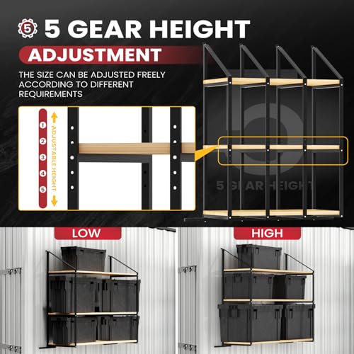 image for RDCMKL Shipping Container Shelf Brackets, 4 Pack of 3 Tier Shipping Co