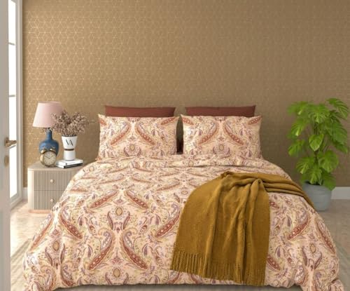 Image of FRESH FROM LOOM Elite 240 TC King Size Flat Sheet Set - 100% Cotton, Skin-Friendly Ultra-Soft 240 TC Luxury Cotton King Bedsheet Set with Pillow Covers, Coffee, Size- 108x108 inch