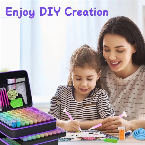 Kit de diamond painting con 240 botellas y organizador para pintura de diamantes 3