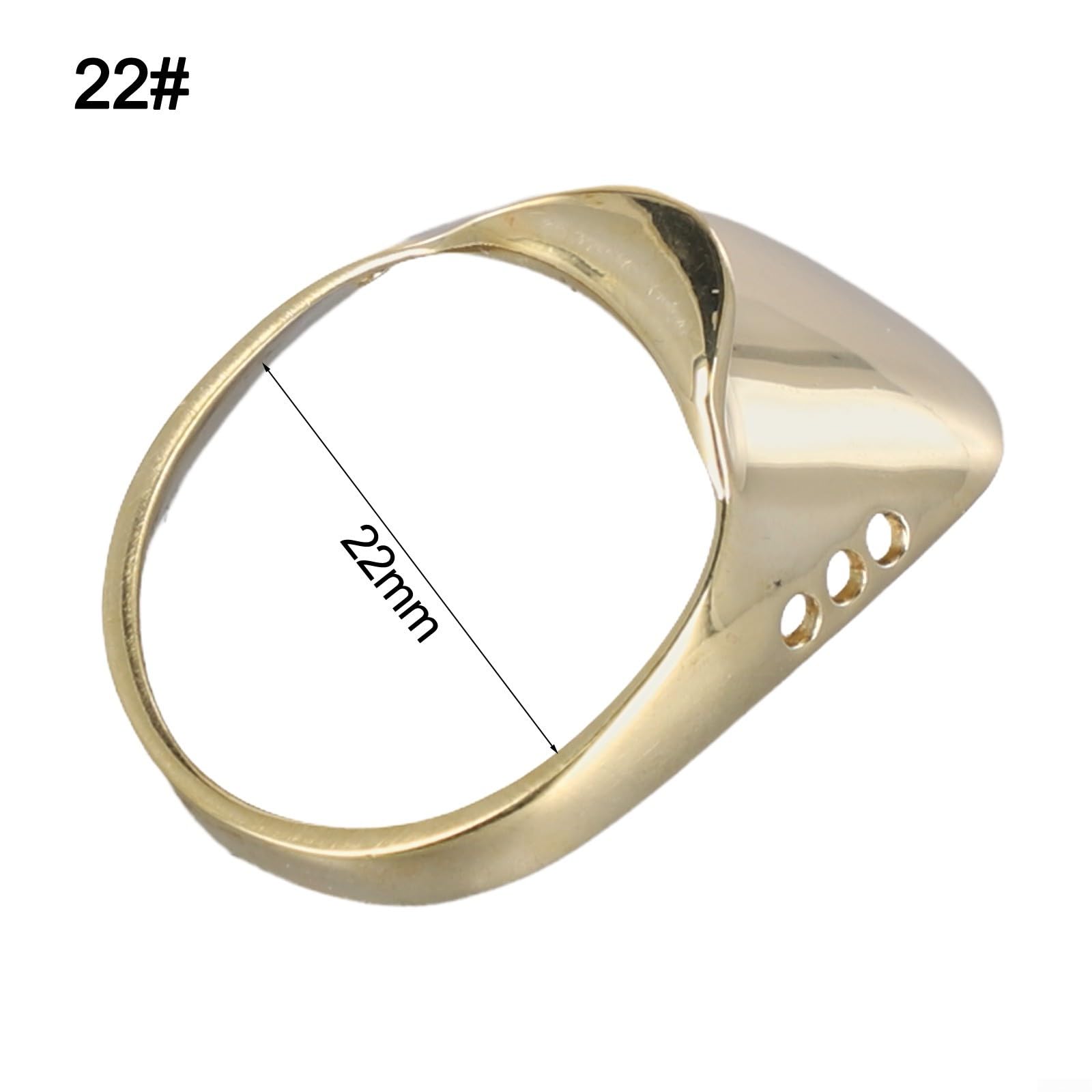 Anillo de latón para el pulgar, protector de dedo con almohadilla de cuero, tamaños de 18 a 24 mm compatibles con caza con arco, protección de tiro (22#)
